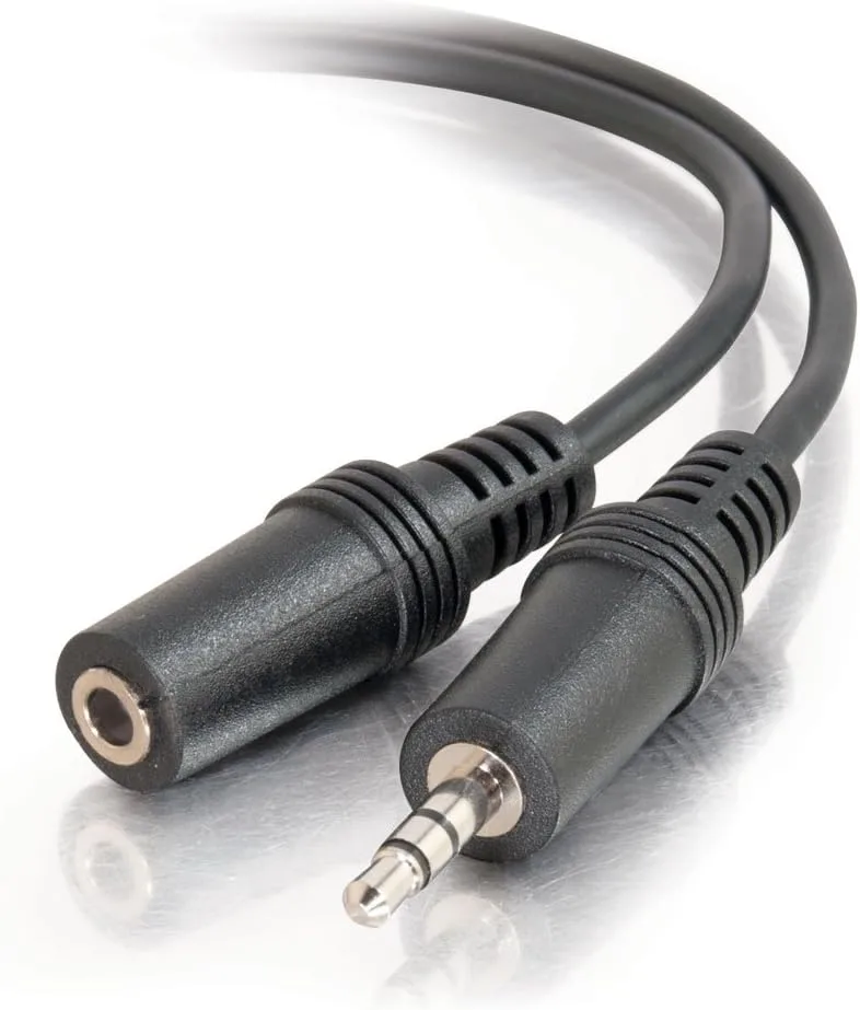 C2G 40406 3.5mm M/F Stereo Audio Extension Cable, Black (3 feet, 0.91 Meters)