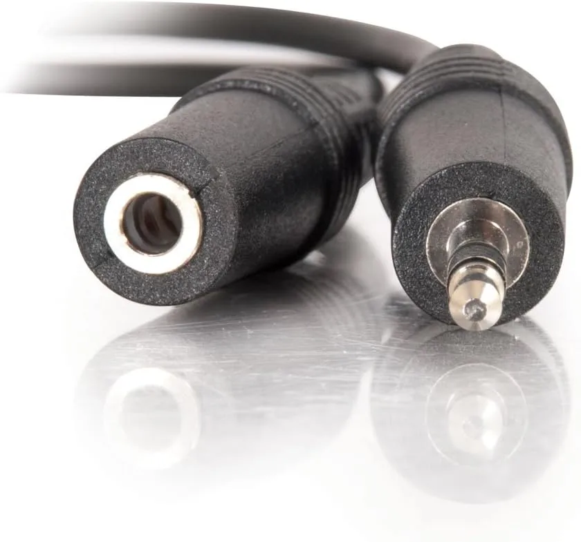 C2G 40406 3.5mm M/F Stereo Audio Extension Cable, Black (3 feet, 0.91 Meters)