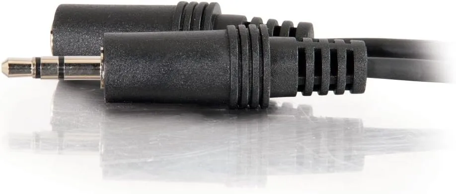 C2G 40406 3.5mm M/F Stereo Audio Extension Cable, Black (3 feet, 0.91 Meters)