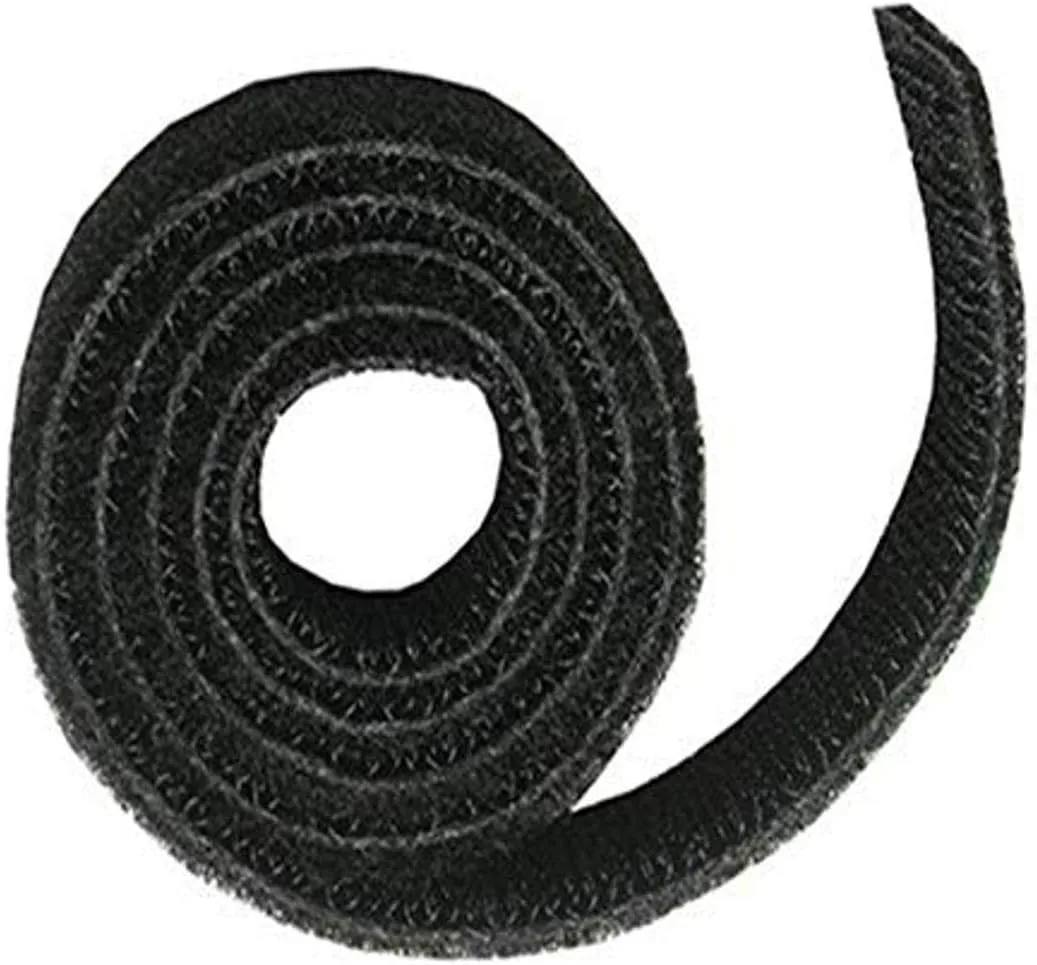 C2G Legrand Cord Management Wrap with Hook-and-Loop Cable Strap, Black Computer Cord Wrap, 25 Foot Hook-and-Loop Cable Wrap