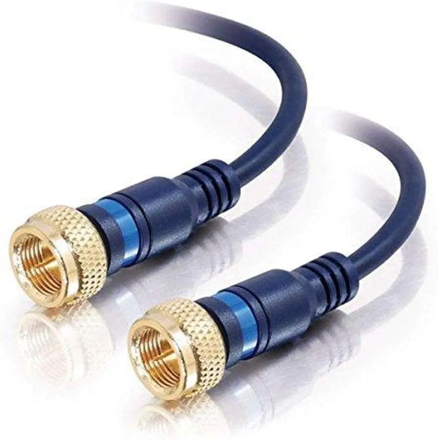 C2G 27227 Velocity Mini-Coax F-Type Cable, Blue (6 Feet, 1.82 Meters)