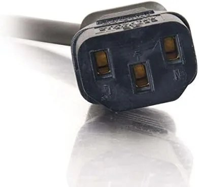 C2G 27900 18 AWG Universal Flat Plug Extension Cord, 1.5 Feet (0.45 Meters), Black