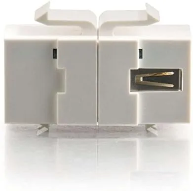 C2G/Cables to Go 28751 Snap-In USB A/B Female Keystone Insert Module, TAA Compliant, White
