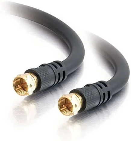 C2G 29132 Value Series F-Type RG6 Coaxial Video Cable, Black (6 Feet, 1.82 Meters)