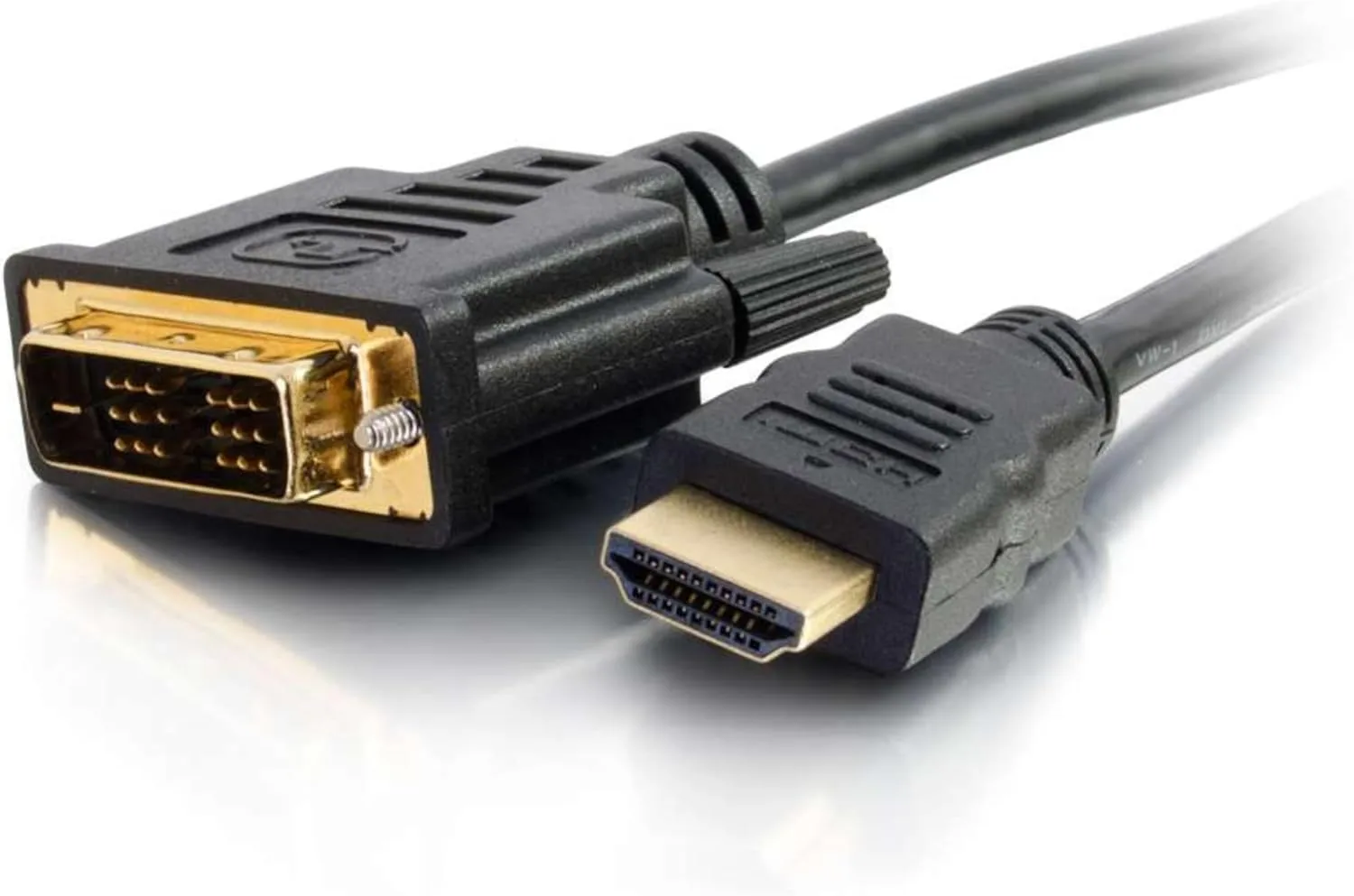 C2G HDMI to DVI-D Cable, DVI-D Male to HDMI Male, Black, Bi-Directional