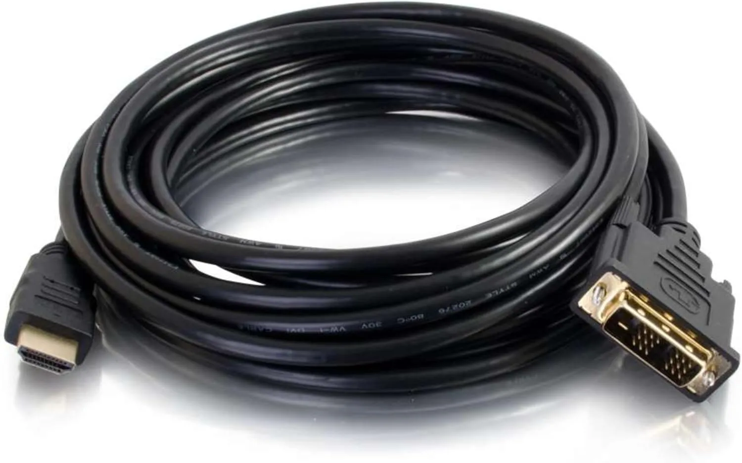 C2G HDMI to DVI-D Cable, DVI-D Male to HDMI Male, Black, Bi-Directional