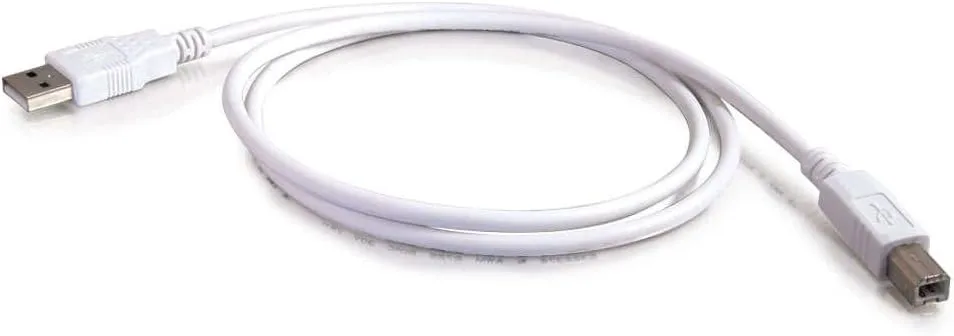 C2G/Cables to Go 2m USB Cable - USB 2.0 A to B Cable White (6.6ft)