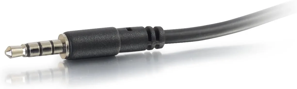 C2G Legrand 4-Pin 3.5MM Port Cable, Black Microphone Cable Y-Splitter, 6 Inch Splitter Y-Cable with Headset Splitter Adapter