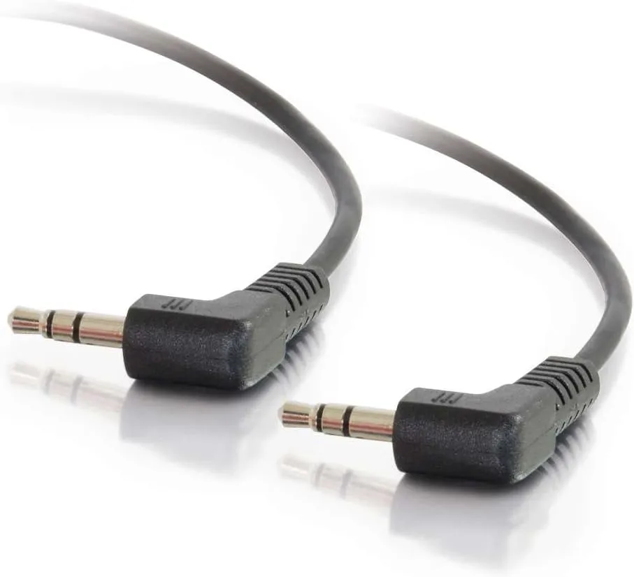 C2G Legrand Velocity 3.5mm Right Angle Stereo Audio Extension Cable, Male to Male Auxiliary Cable