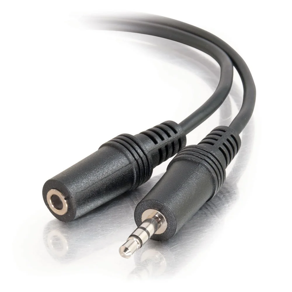 C2G Legrand 3.5MM Stereo Audio Cables, 3.5MM Male to Female Cord, Black Audio Cable with In-Wall, CMG-Rated Jacket
