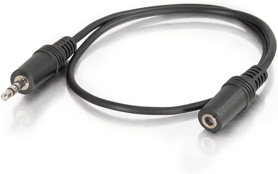 C2G Legrand 3.5MM Stereo Audio Cables, 3.5MM Male to Female Cord, Black Audio Cable with In-Wall, CMG-Rated Jacket