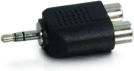 C2G 3.5mm Stereo Male to Dual RCA Female Audio Adapter - 2 x RCA Female - 1 x Mini-phone Male - Black