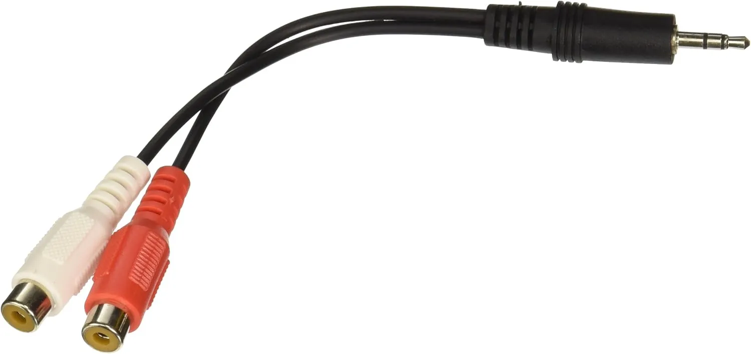 C2G Legrand 3.5mm Stereo Male to RCA Stereo Female, Stereo Audio Extension Cable, 6 Inch