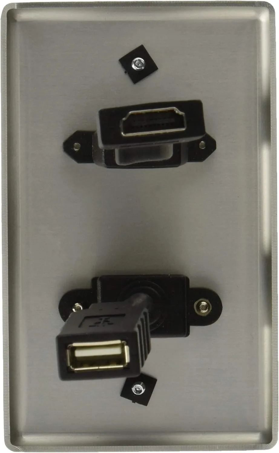 Legrand - C2G Single Gang Pass Through with HDMI and USB Wall Plate for in Wall Cable Management
