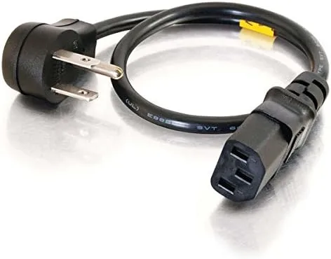 C2G Legrand 18 AWG Computer Power Cord, Black Universal Power Cord, 3 Foot Computer Extension Cord with Flat Plug Power Cord
