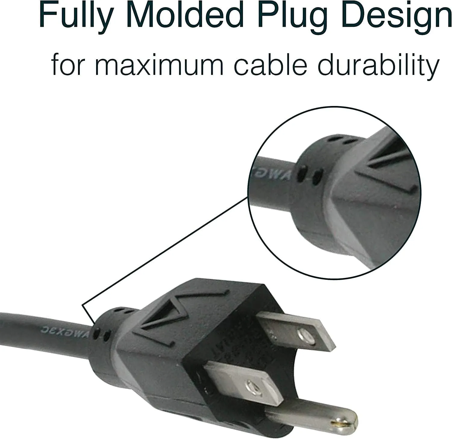 C2G 6FT Premium Replacement AC Power Cord - Durable Power Cable for TV, Computer, Monitor, Appliance & More (24240)