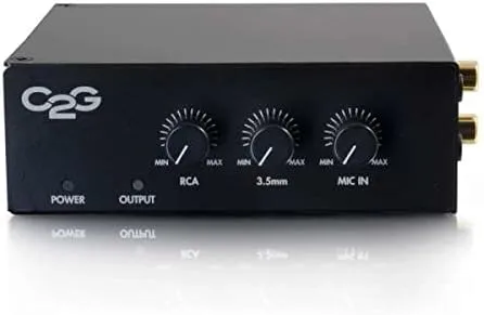 C2G Legrand Audio Amplifier, Black Audio Component Amplifier with Remote Wired Wall Plate Controller, TAA Compliant Amp