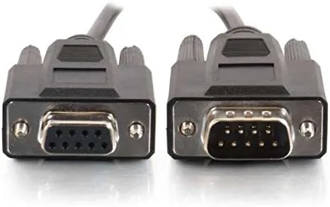 C2G 52030 DB9 M/F Serial RS232 Extension Cable, Black (6 Feet, 1.82 Meters)