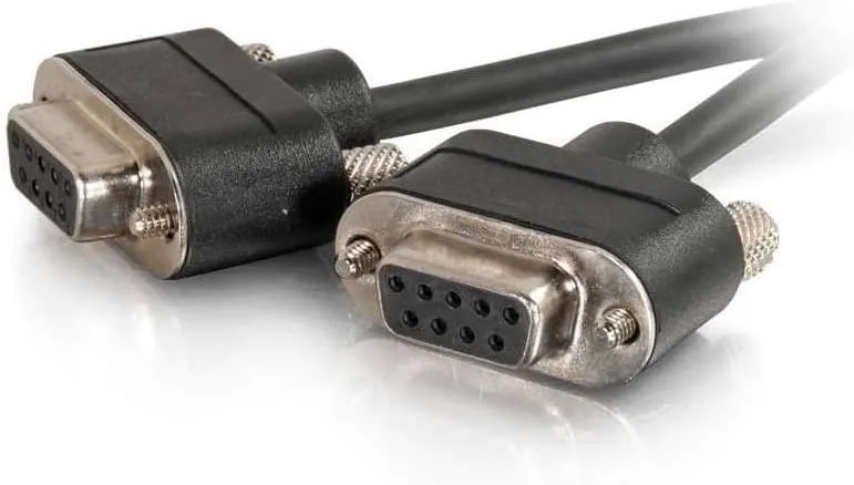 C2G 52174 Serial RS232 DB9 Null Modem Cable with Low Profile Connectors F/F, in-Wall CMG-Rated, Black (3 Feet, 0.91 Meters)