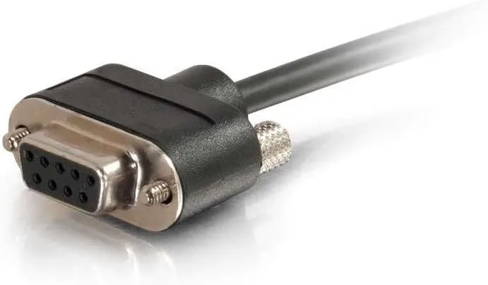 C2G 52174 Serial RS232 DB9 Null Modem Cable with Low Profile Connectors F/F, in-Wall CMG-Rated, Black (3 Feet, 0.91 Meters)