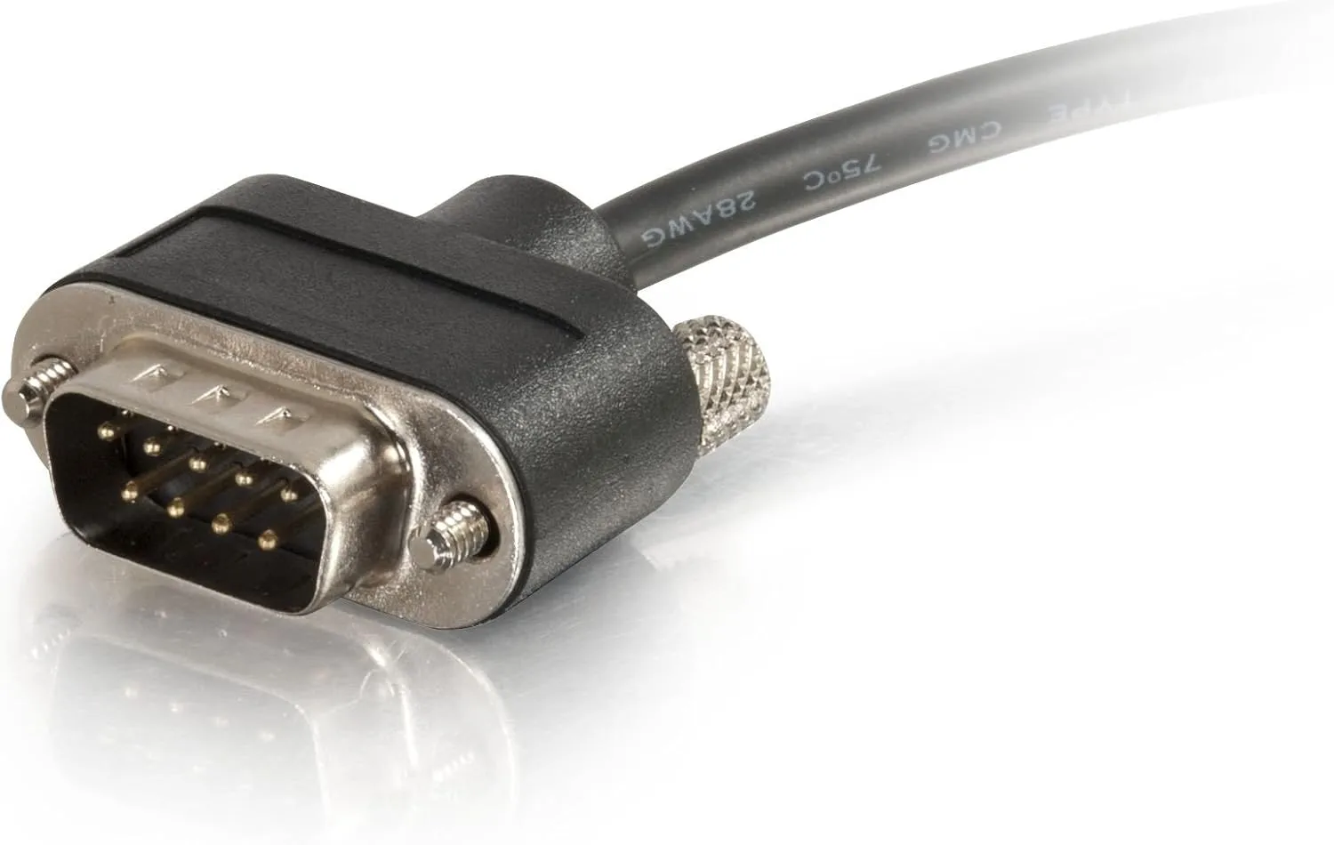 C2G 52187 Serial RS232 DB9 Null Modem Cable with Low Profile Connectors M/F, In-Wall CMG-Rated, Black (15 Feet, 4.57 Meters)