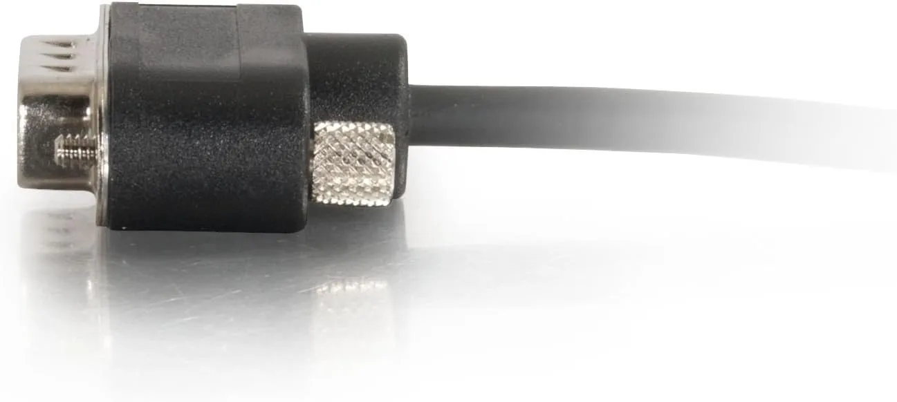 C2G 52187 Serial RS232 DB9 Null Modem Cable with Low Profile Connectors M/F, In-Wall CMG-Rated, Black (15 Feet, 4.57 Meters)