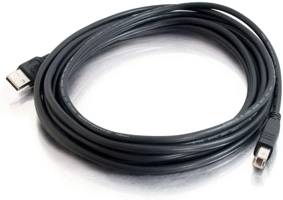 C2G USB Cable, USB 2.0 Cable, USB A to B Cable, 9.84 Feet (3 Meters), Black, Cables to Go 28103