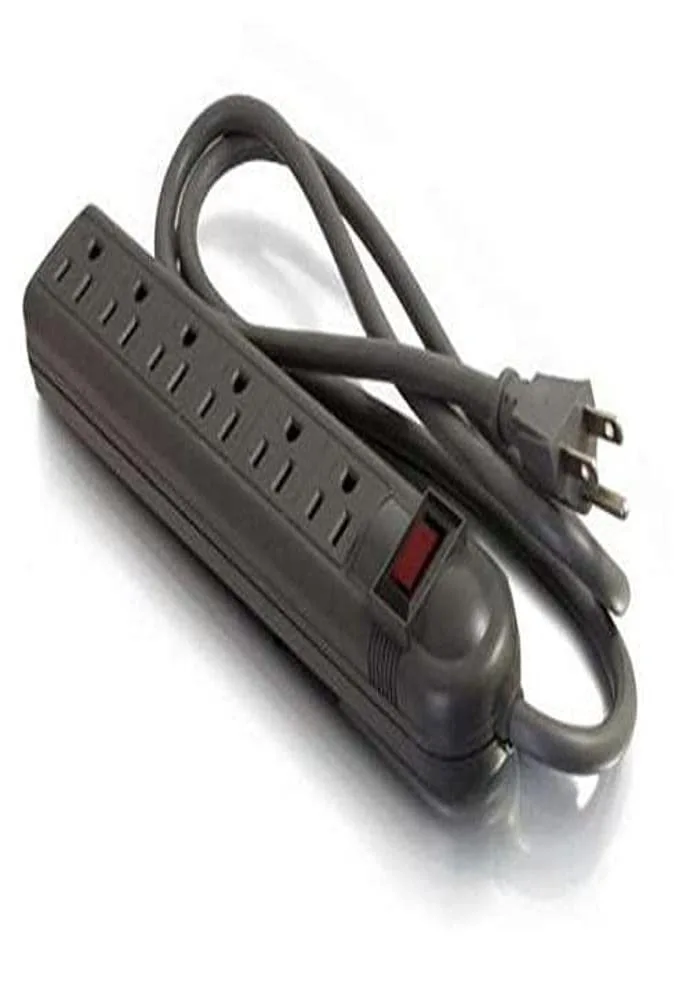 C2G Legrand 6 Outlet Power Strip with Surge Protector, Black Surge Suppressor Power Strip