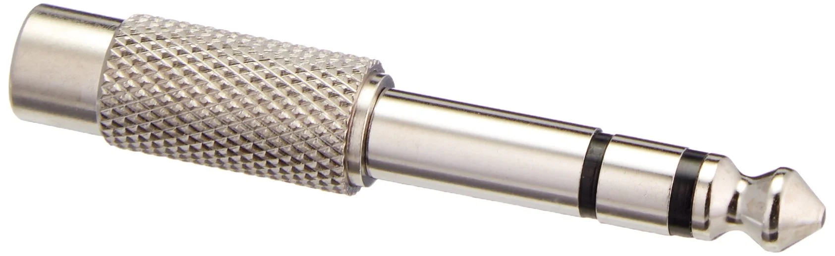 C2G Legrand 6.3mm Stereo Male to RCA Female Audio Adapter, Silver Stereo Plug Adapter, 1 Count, C2G 40640