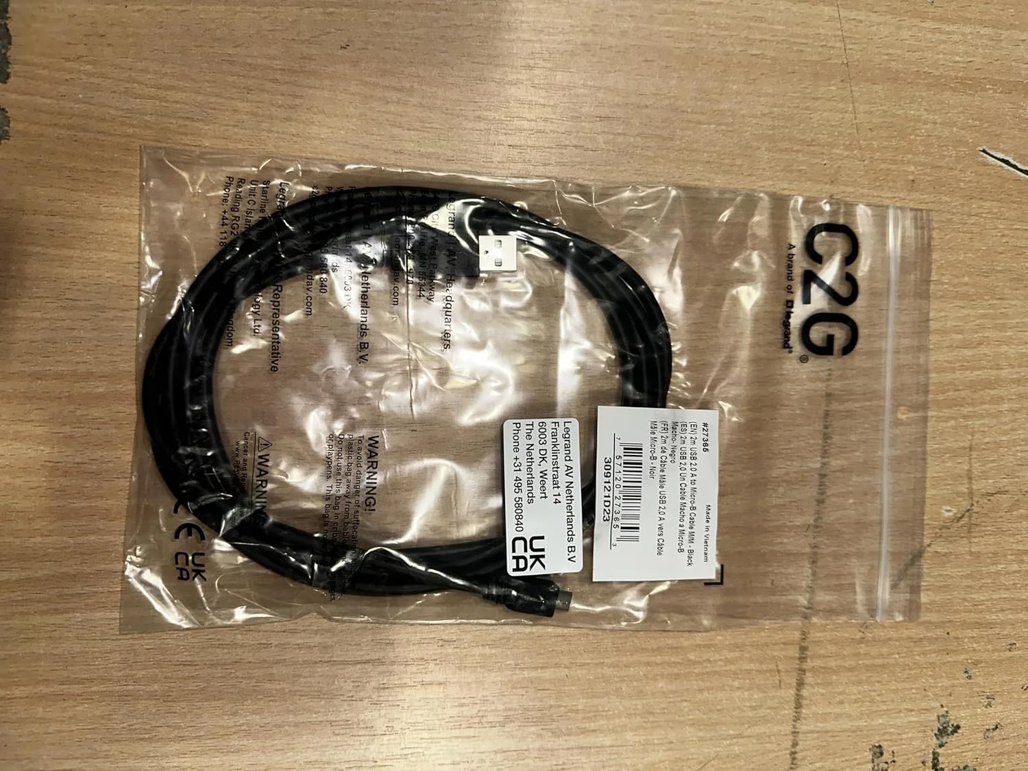 C2G Legrand USB A to B Cable, Male to Male USB Cable, Micro USB Cable, 2 Meters (6.56 Foot) Data Transfer Cable