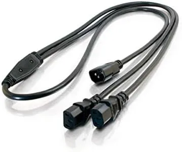 C2G Power Splitter Cord (Power Squid), 16 AWG, Black