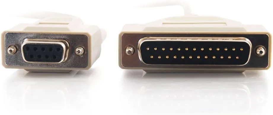 C2G/ Cables To Go C2G 03019 DB25 Male to DB9 Female Serial RS232 Null Modem Cable, Beige (6 Feet, 1.82 Meters)