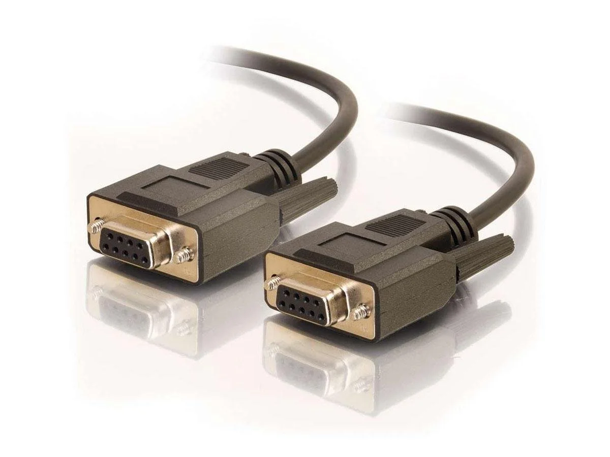 C2G 6ft DB9 F/F Null Modem Cable - Black - DB-9 Female - DB-9 Female - 6ft - Black