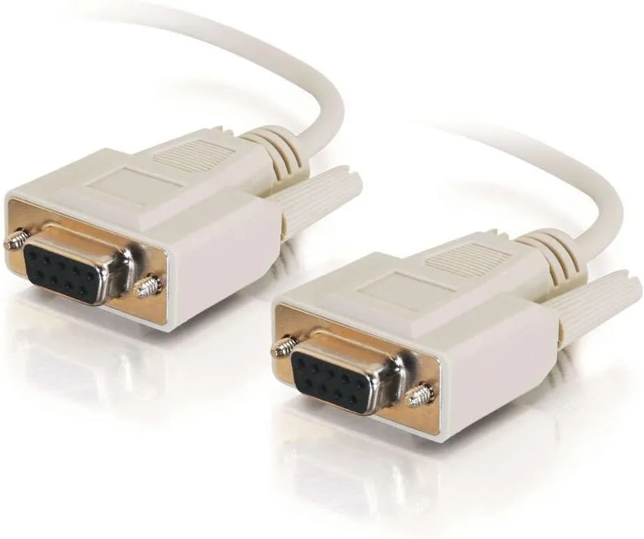 C2G 03046 DB9 F/F Serial RS232 Null Modem Cable, Beige (15 Feet, 4.57 Meters)