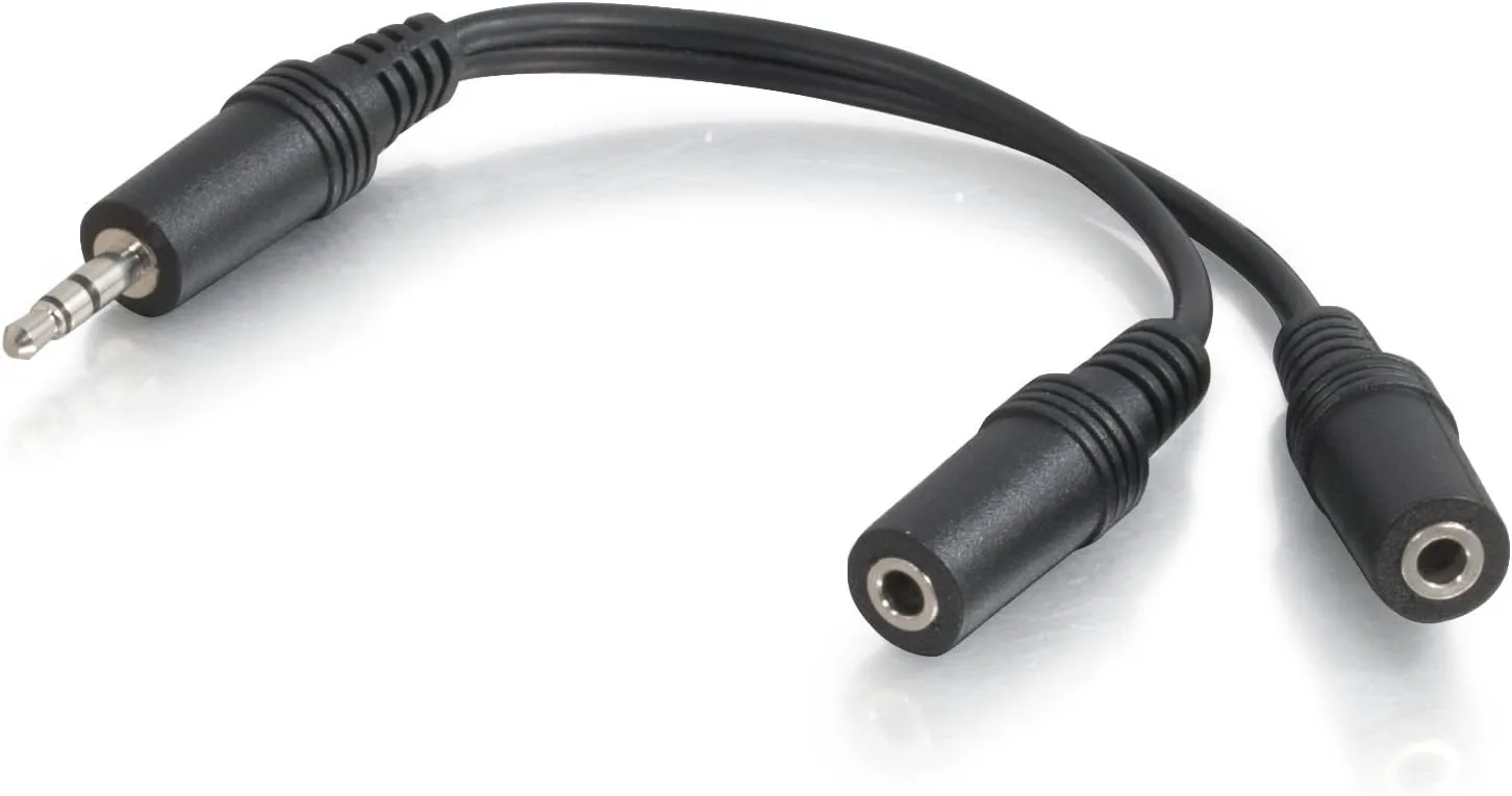 C2G 6in 3.5mm Y-Cable - 3.5mm (1) to 3.5mm (2) - M/F - Converts a 3.5mm jack to dual 3.5mm jacks