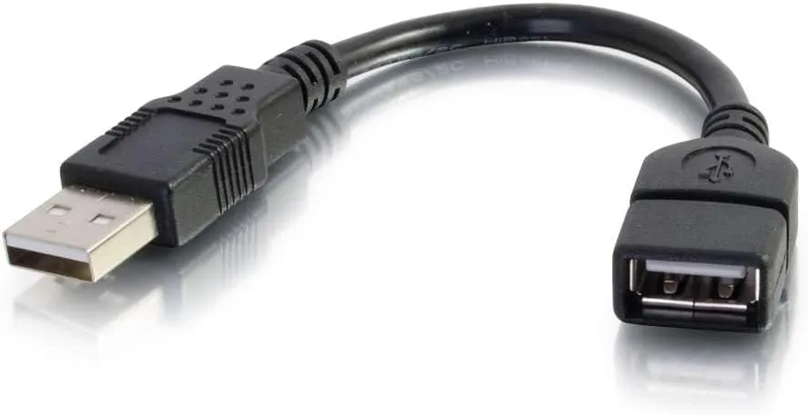 C2G Legrand USB Cable, USB A to A Cable, Short Extension USB Cable for USB Devices, 6 Inch USB Cord, Black, 1 Count