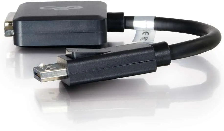 C2G Legrand DisplayPort to DVI, Male to Female Displayport Cable, Black DisplayPort Cable, 8 Inch Digital Display Cable