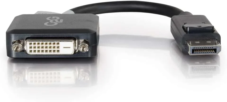 C2G Legrand DisplayPort to DVI, Male to Female Displayport Cable, Black DisplayPort Cable, 8 Inch Digital Display Cable