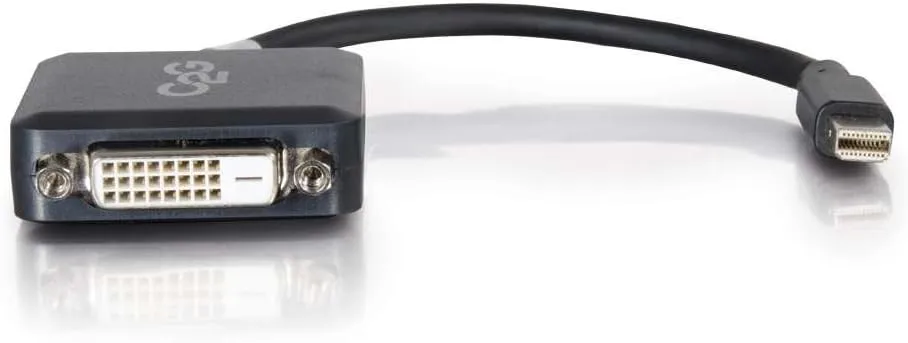 C2G/Cables To Go 54311 8in Mini DisplayPort to DVI-D Adapter Converter - Male to Female Active Black