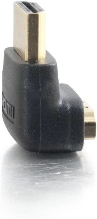 C2G Legrand HDMI Right Angle Adapter, HDMI Male to Female 90 Degree Adapter, Black Adapter Connector, 1 Count, C2G 40999