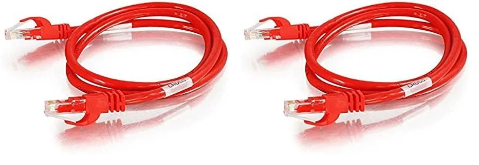 C2G 27861 Cat6 Crossover Cable - Snagless Unshielded Network Crossover Ethernet Cable, Red (3 Feet