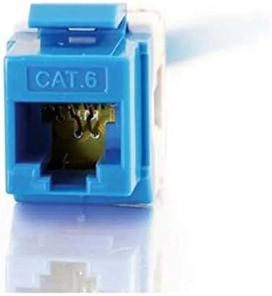 Cables To Go - Keystone jack - RJ-45 - blue - 1 port