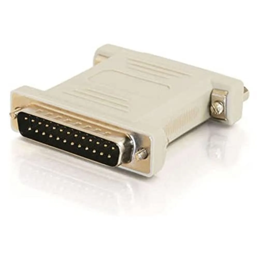 C2G Legrand Null Modem Adapter, DB25 Male to Female RS232 Serial Adapter, Beige