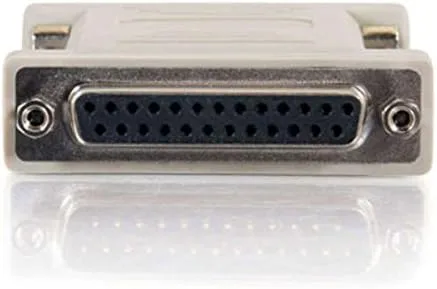 C2G Legrand Null Modem Adapter, DB25 Male to Female RS232 Serial Adapter, Beige