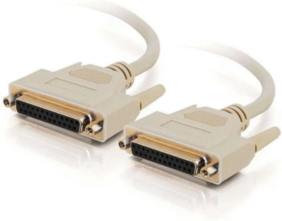 C2G 02643 DB25 F/F Serial RS232 Extension Cable, Beige (3 Feet, 0.91 Meters)