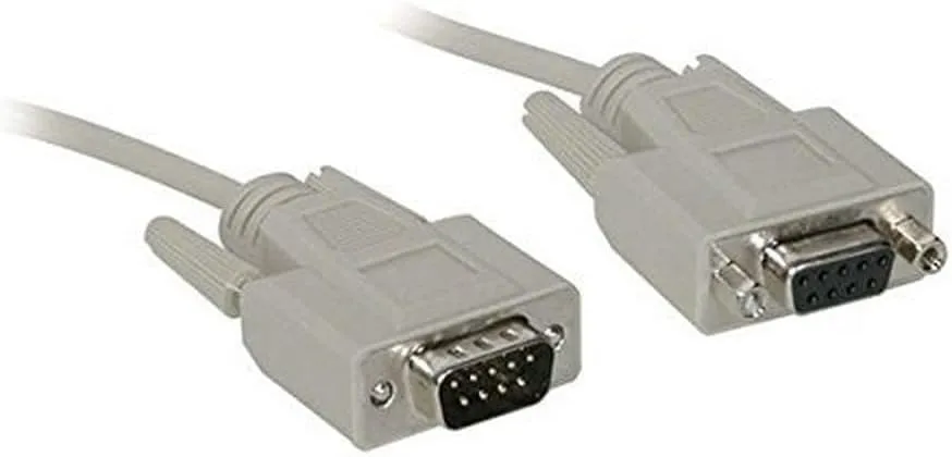 C2G 02711 DB9 M/F Serial RS232 Extension Cable, Beige (6 Feet, 1.82 Meters)