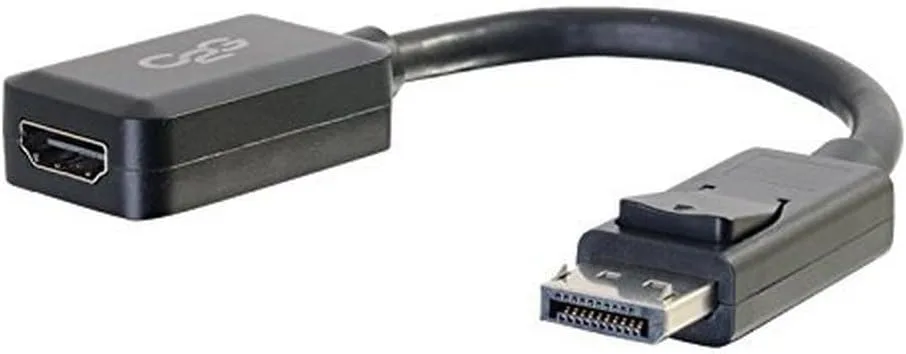 C2G Legrand DisplayPort to HDMI, Male to Female Displayport Cable, Black DisplayPort Cable, 8 Inch Digital Display Cable