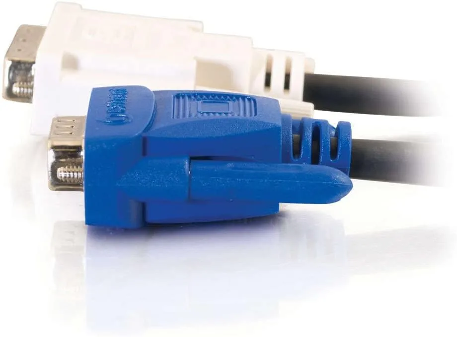 C2G 26954 DVI Male to HD15 VGA Male Video Cable, Black (6.6 Feet, 2 Meters)