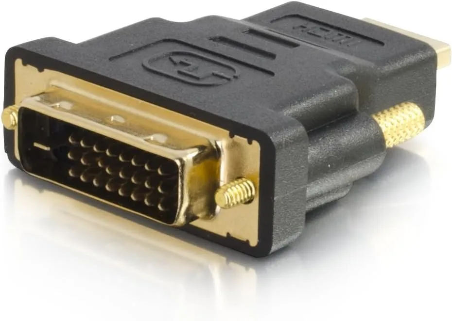 C2G Legrand DVI to HDMI Cable Adapter, DVI-D Male to HDMI Male Adapter, Black HDMI Adapter Cable for Bi-Directional Adapter
