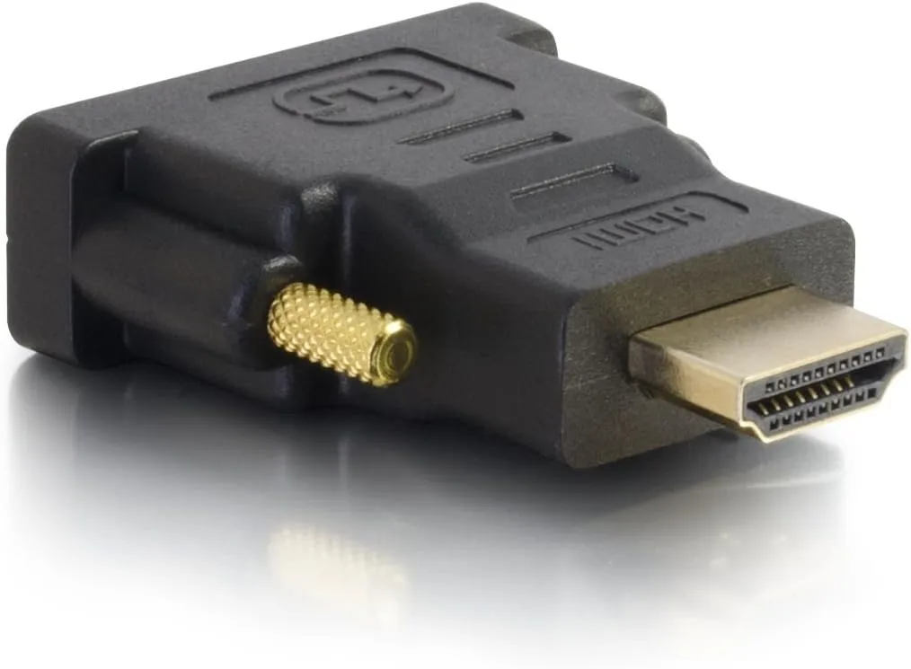 C2G Legrand DVI to HDMI Cable Adapter, DVI-D Male to HDMI Male Adapter, Black HDMI Adapter Cable for Bi-Directional Adapter